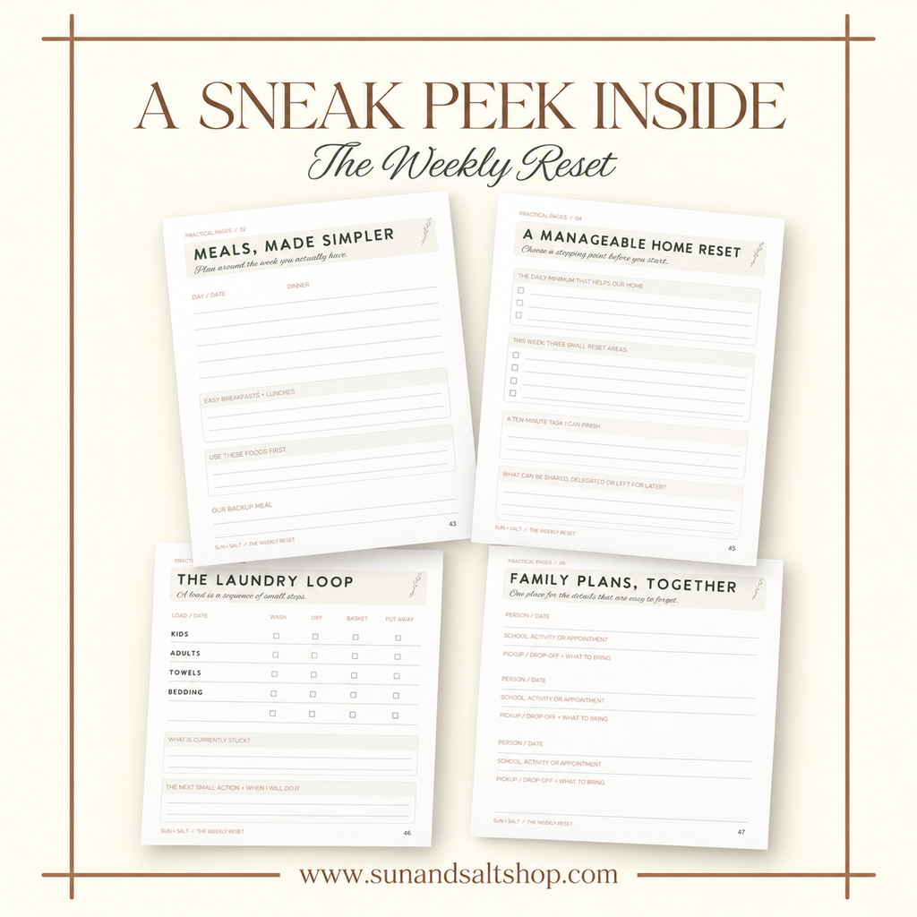 Sneak peek inside The Weekly Reset printable journal
